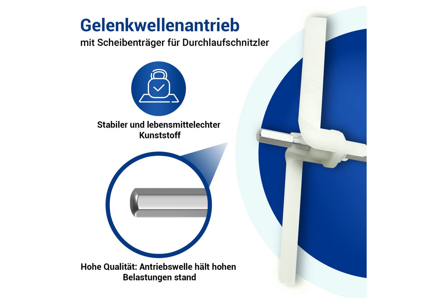VIOKS Flügelmesser Durchlaufschnitzlerflügel Ersatz für Bosch 00091027, Zubehör für Küchenmaschine, MUM4 MUM8 Bild 4