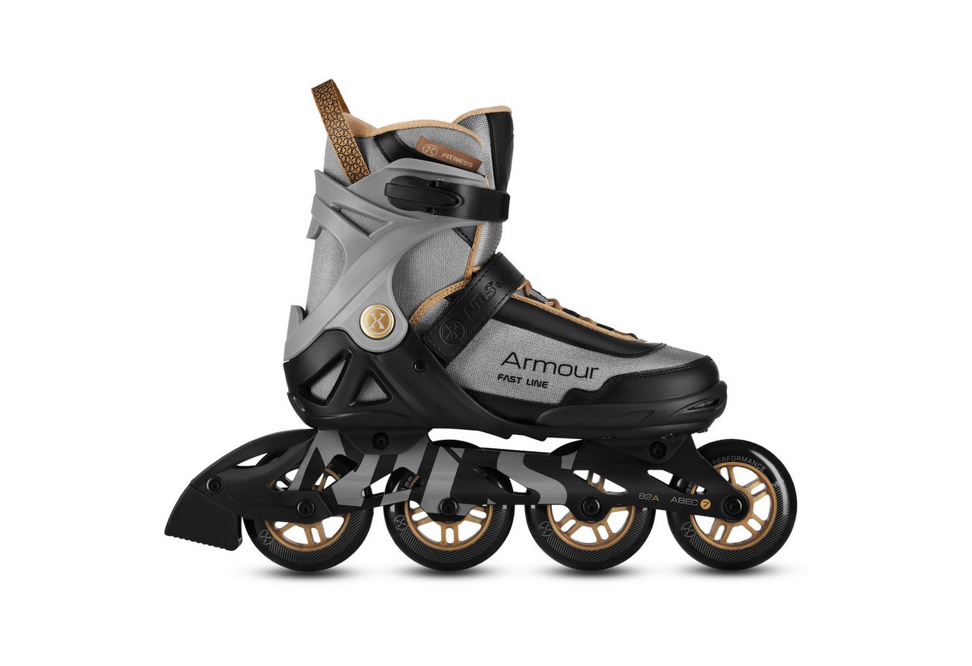 NILS EXTREME Inlineskates Inliner Rollschuhe Speedskates, (Spar-Set, 2-St., 40), 3-fach-Verschluss, belüftet, ABEC 7, mit Bremse