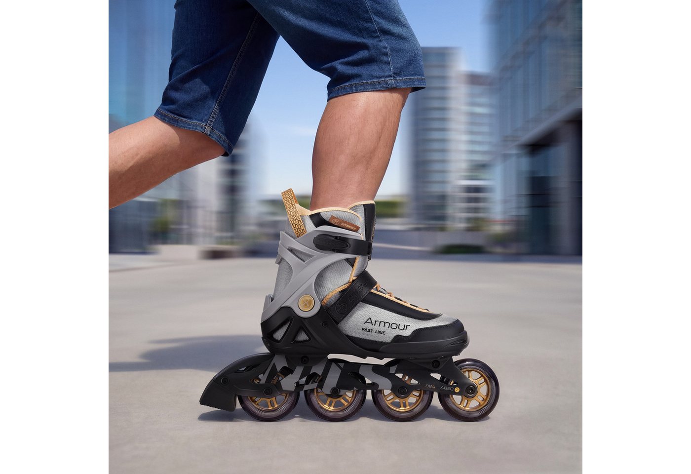 NILS EXTREME Inlineskates Inliner Rollschuhe Speedskates, (Spar-Set, 2-St., 40), 3-fach-Verschluss, belüftet, ABEC 7, mit Bremse Bild 5