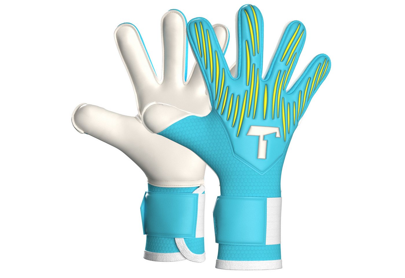 T1TAN Torwarthandschuhe Kinder Rebel Sky Blue mit Fingerschutz Bild 5
