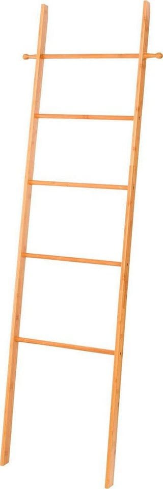 WENKO Handtuchleiter »Bahari«, Bambus, BxHxT: 43 x 170 x 33 cm - silberfarben