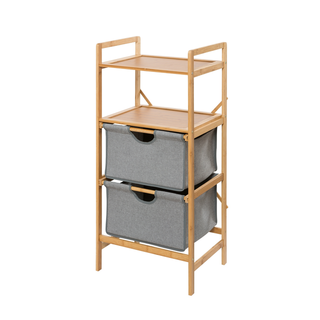 WENKO Wäscheregal, BxHxL: 44 x 96 x 34 cm, Bambus - grau