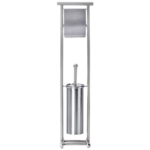 WENKO Stand WC-Garnitur, Lioni, Edelstahl, Silber - silberfarben