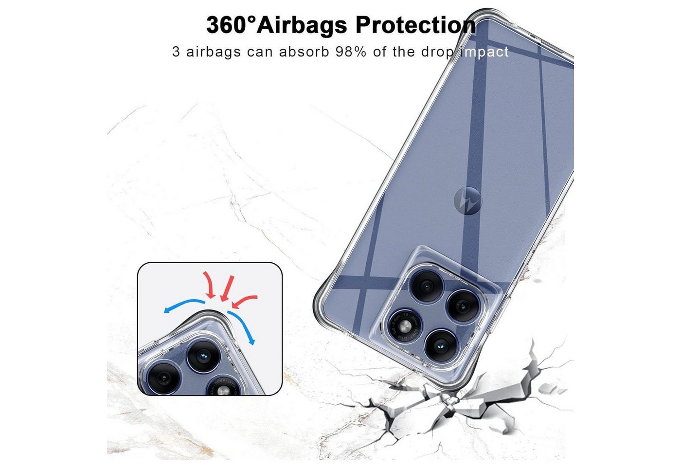 LuxusKollektion Handyhülle Hülle TPU transparent Stoßdämpfung Edge 60 Fusion Moto 60Fusion Bild 2