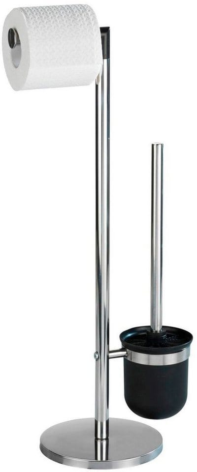 WENKO Stand-WC-Garnitur »Parus«, Edelstahl/Kunststoff, schwarz