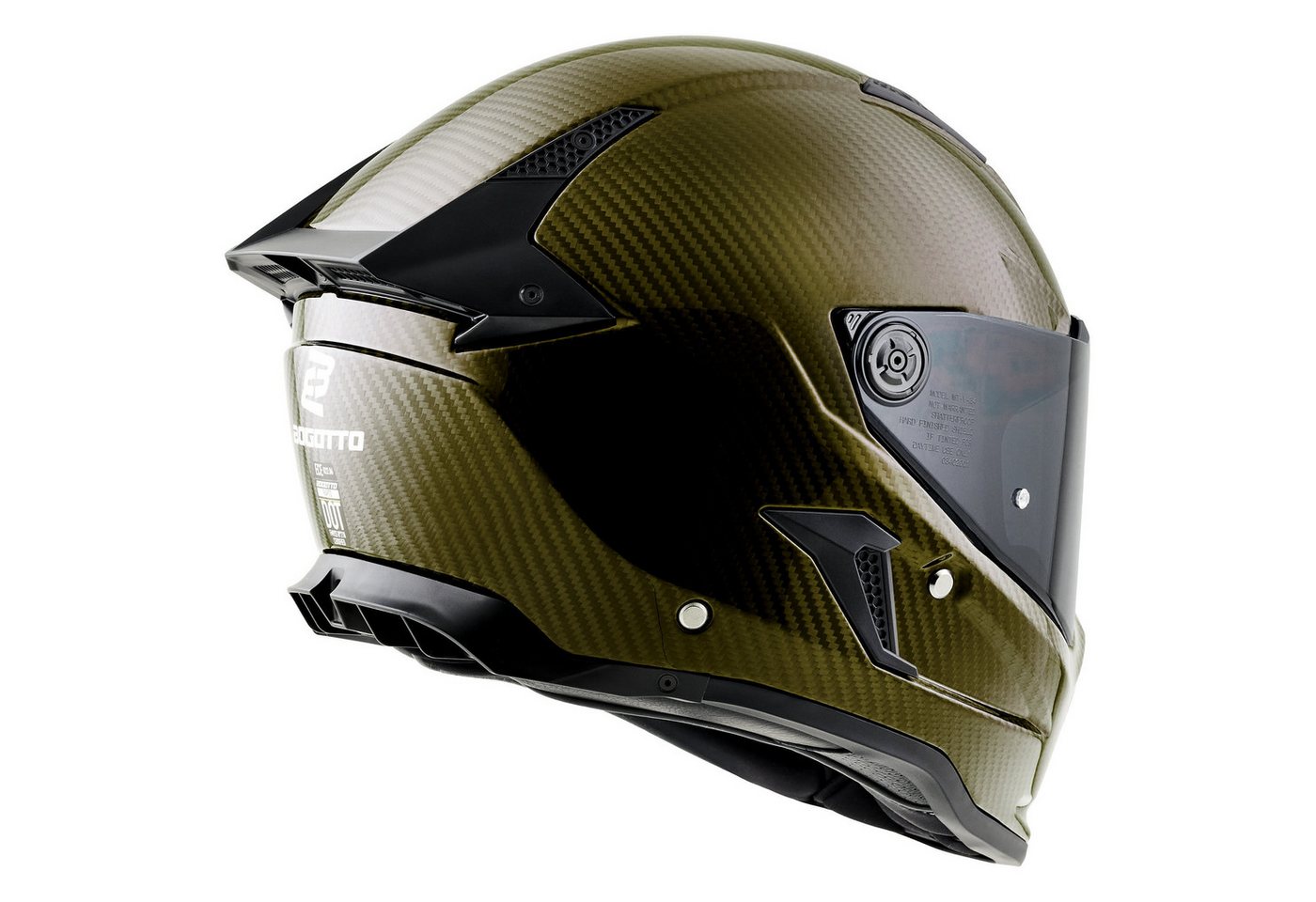 Bogotto Motorradhelm Rapto Carbon Helm, Vorbereitet Für Kommunikationssystem,geeignet Brillenträger,vorbe Bild 3