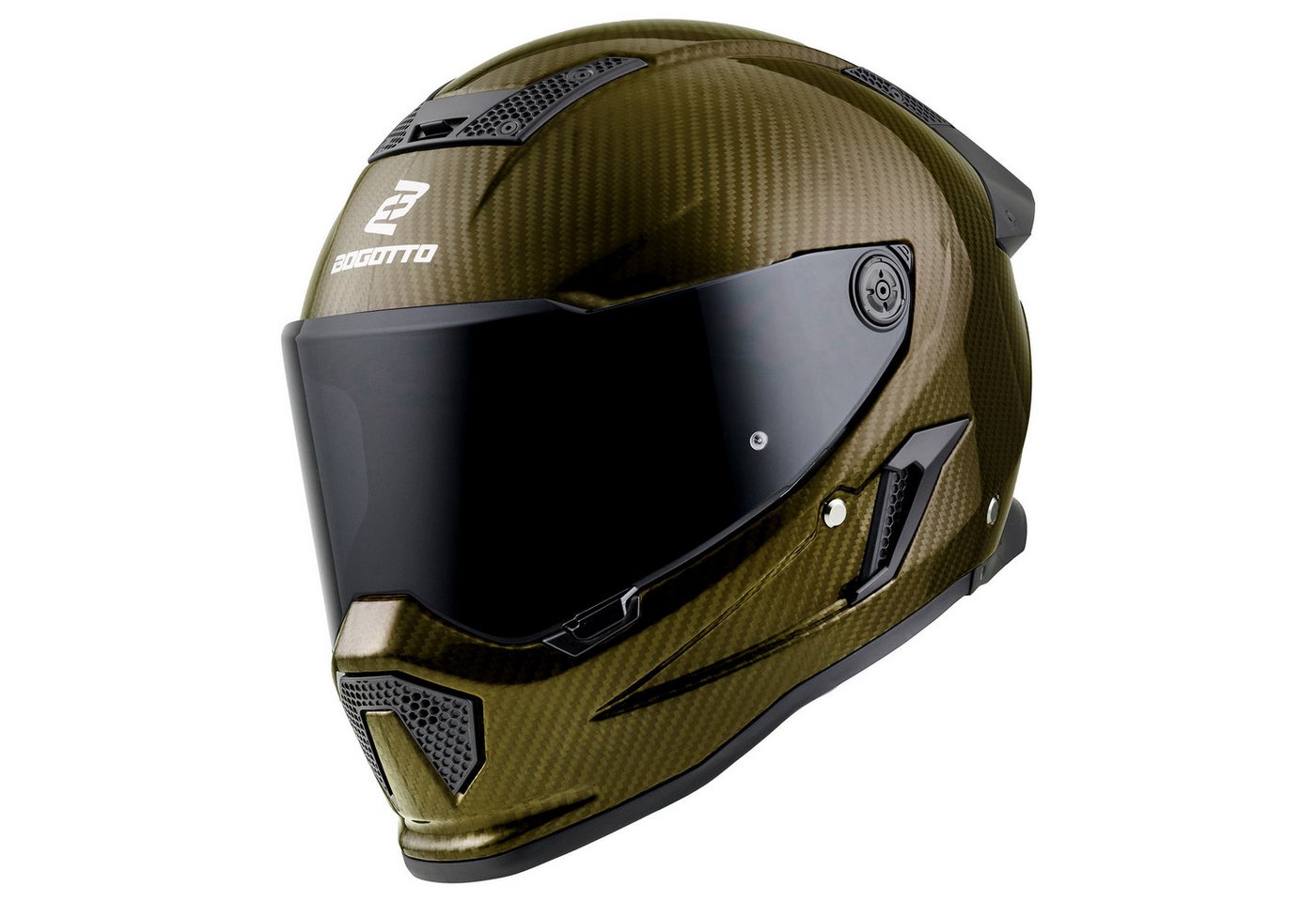 Bogotto Motorradhelm Rapto Carbon Helm, Vorbereitet Für Kommunikationssystem,geeignet Brillenträger,vorbe Bild 5