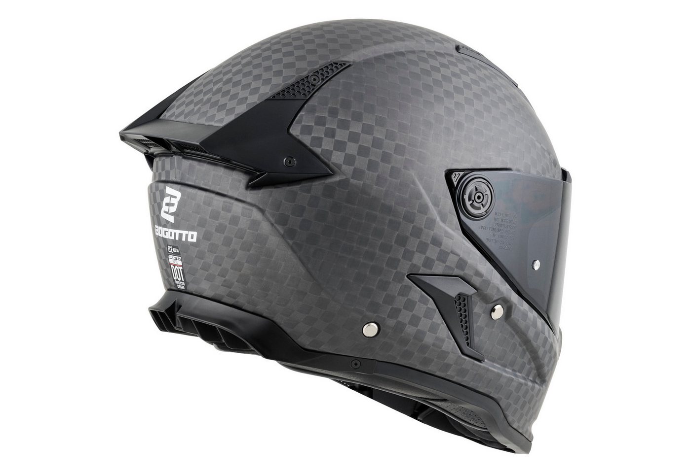 Bogotto Motorradhelm Rapto CheckR Carbon Helm, Vorbereitet Für Kommunikationssystem,geeignet Brillenträger,vorbe Bild 2