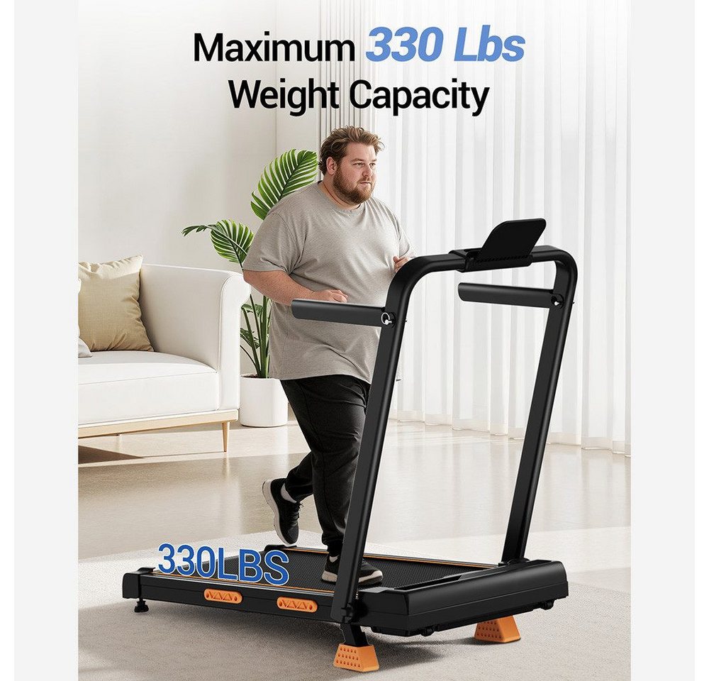 ROBORE Laufband Klappbares Laufband mit 14 % Steigung, 2,5-PS-Motor, bis zu 10 km/h, 150 kg Belastbarkeit, LED-Anzeige und Fernbedienung