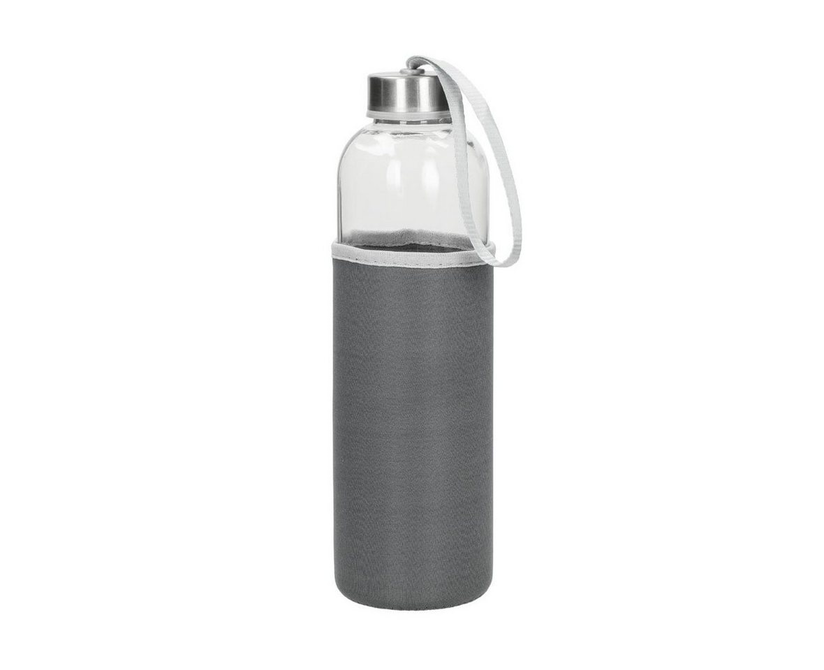 elasto Trinkflasche 700 ml Glasflasche "Pure" Wasserflasche mit softer Hülle, Sportflasche, Für Unterwegs, Bottle, Schule und Arbeit, Kautschukhülle