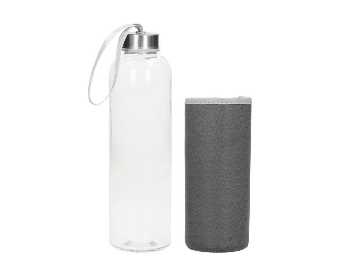 elasto Trinkflasche 700 ml Glasflasche "Pure" Wasserflasche mit softer Hülle, Sportflasche, Für Unterwegs, Bottle, Schule und Arbeit, Kautschukhülle Bild 5