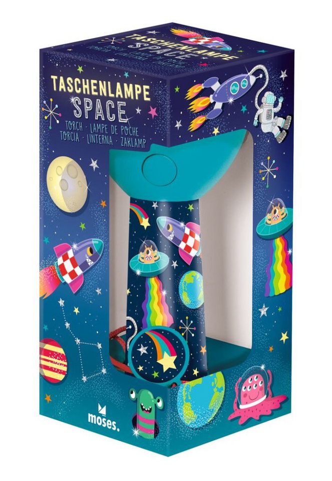Moses. Verlag Taschenlampe Space, kompakte und robuste Kindertaschenlampe mit 4 LEDs
