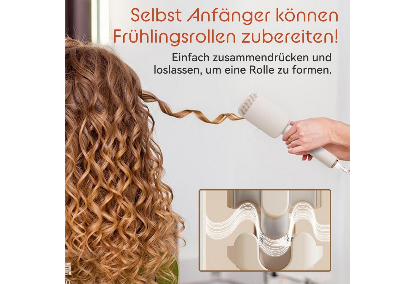 FELIXLEO Lockendreher 32mm Welleneisen 3-fach mit Temperaturregelung 160 bis 220°C Bild 3