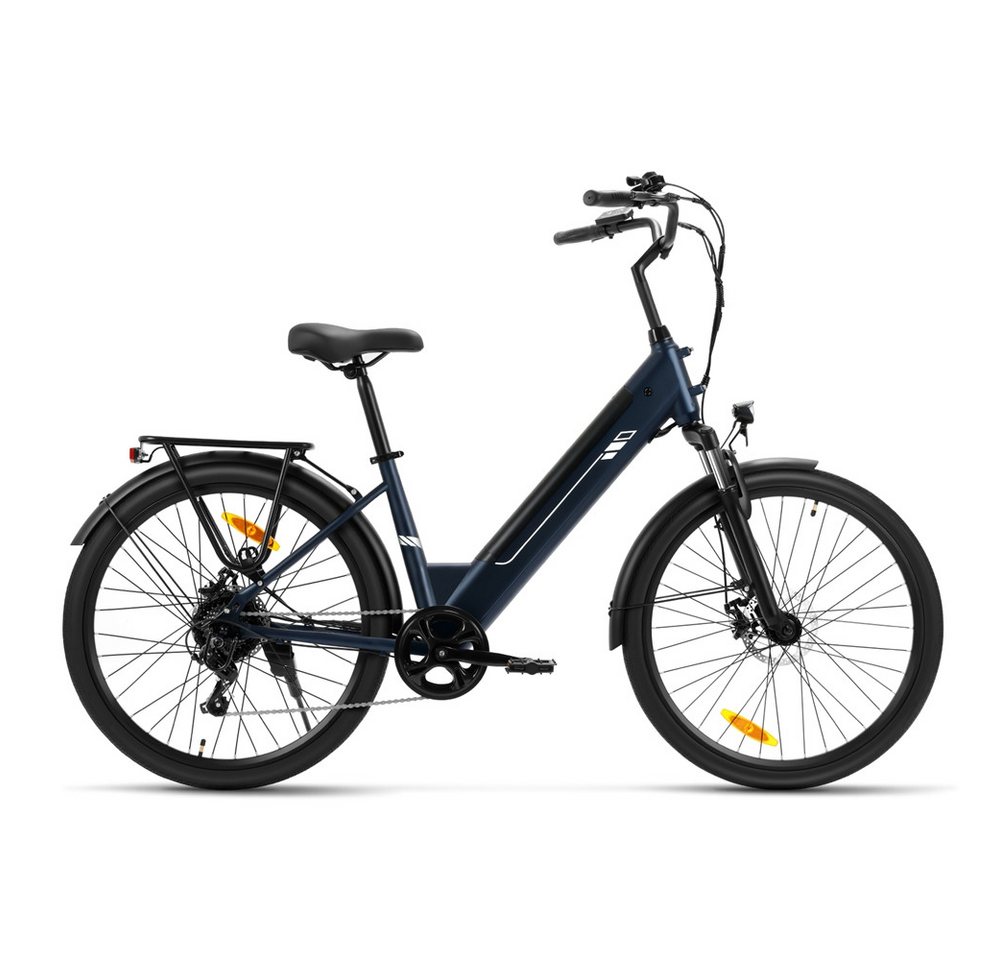 FORIDE E-Bike Trekkingrad Roamer 2 herausnehmbarer 561,6 Wh Akku bis 100 km, 7 Gang, Heckmotor, 561,6 Wh, Shimano 7‑Gang, Vorderrad‑Federgabel, Gepäckträger Bild 5