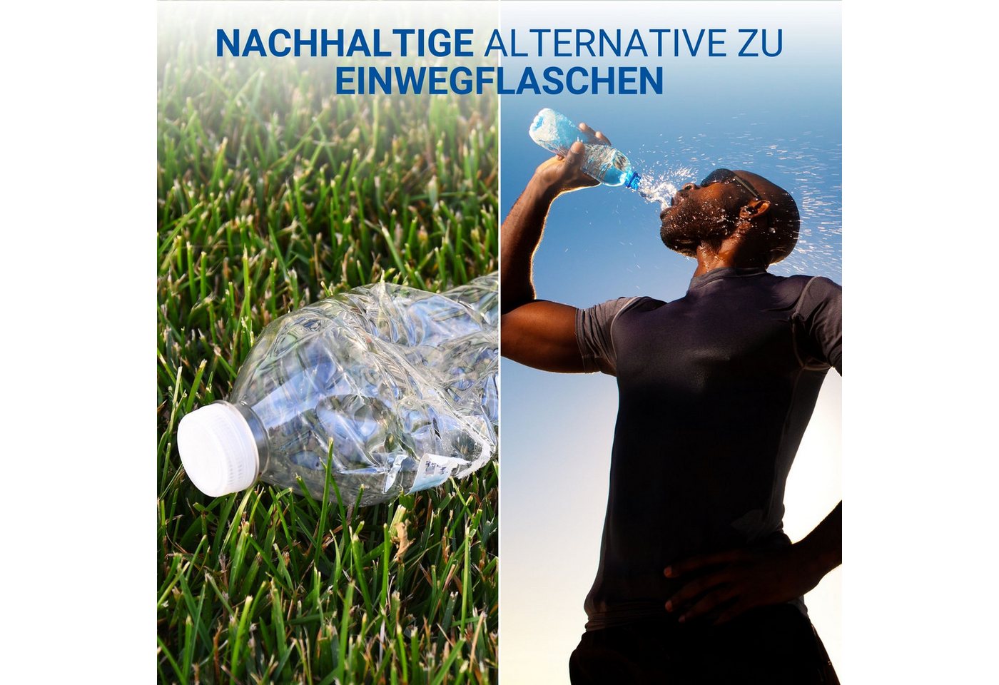 elasto Thermoflasche Trinkflasche 1L "Pure" auslaufsichere Wasserflasche
