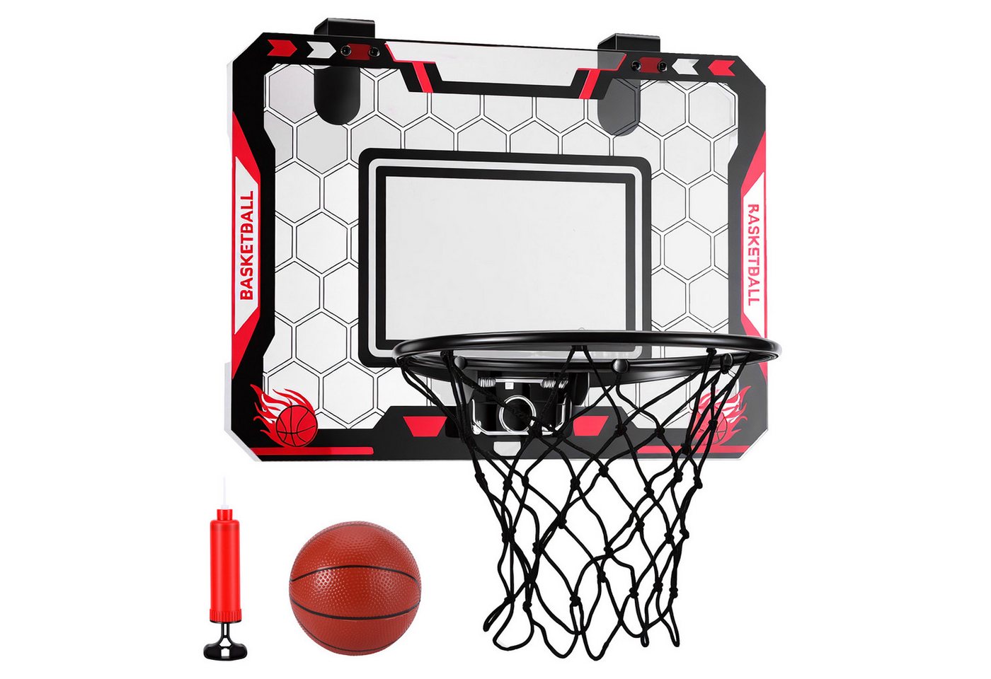 BlingBin Basketballkorb Indoor Kinder Basketball Set für Zimmer, mit Bällen und Luftpumpe (1er Set, 1-St., Mini-Basketballkorb 40 x 30 cm mit faltbarem Eisenring), Für Schlafzimmer/Büro/Außen/Pool, Basketball Spielzeug Geschenke Bild 4