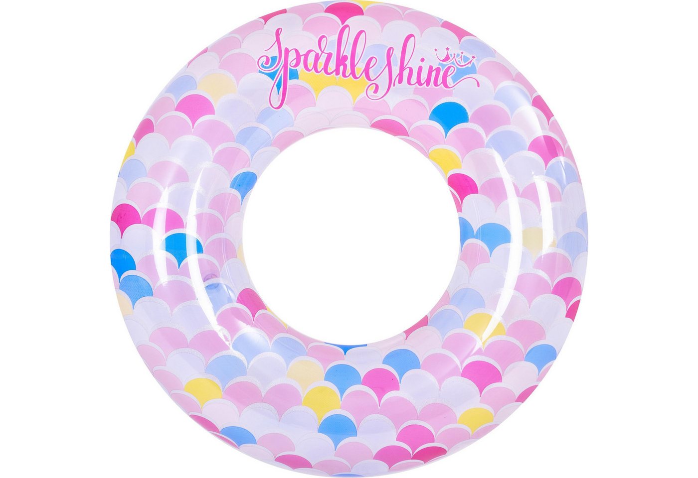 SunClub Schwimmring Schwimmtier bunt mit Schuppenmuster aufblasbar (Packung, 1-tlg), 90 cm mit Sicherheitsventil