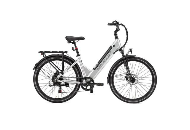 BEKUP E-Bike Cityrad V2 26 Zoll Trekkingrad, 522 Wh Akku, 45 Nm, Shimano 7-Gang, 7 Gang Shimano Shimano Tourney TZ Schaltwerk, Kettenschaltung, Heckmotor, 522 Wh, (Komplettset, E-Bike inklusive Akku und Ladegerät), Cityrad für Arbeitsweg und Wochenendtouren, bis zu 75 km Reichweite
