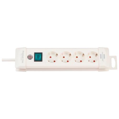 brennenstuhl® Steckdosenleiste »Premium Line«, 4-fach, Kabellänge: 1,8 m, IP20 - weiss