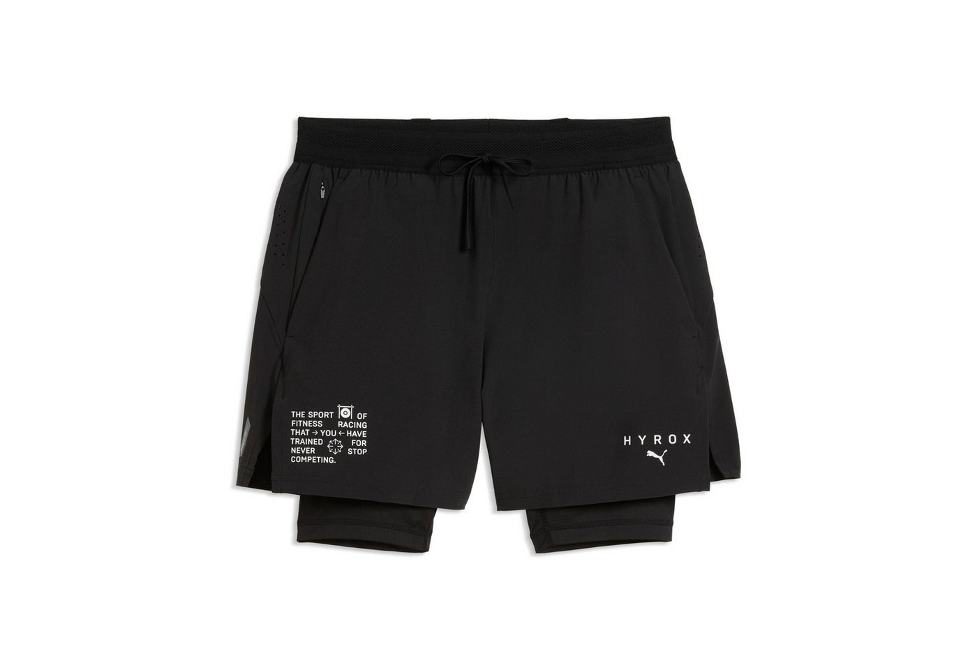 PUMA Trainingsshorts M X HYROX 2IN1 PWRMODE SHORT Regular Fit, für Fitness-Training, sportlicher Stil, 2-in-1 Design