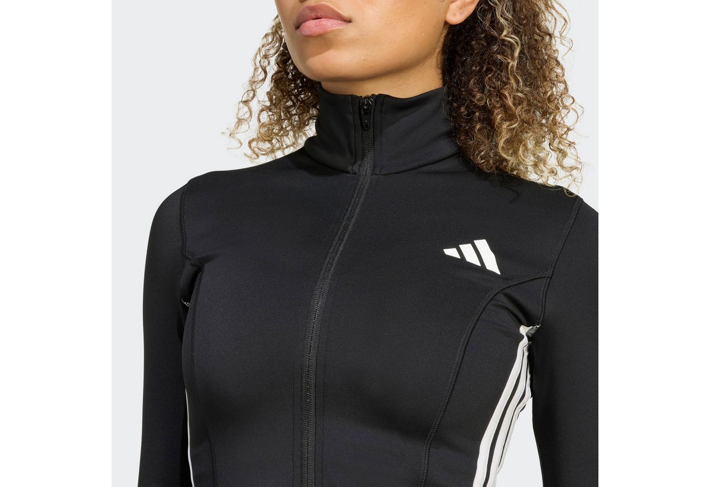 adidas Performance Trainingsjacke WORKOUT ESSENTIALS ZIP THROUGH 3-STREIFEN aus Polyester und Elasthan
