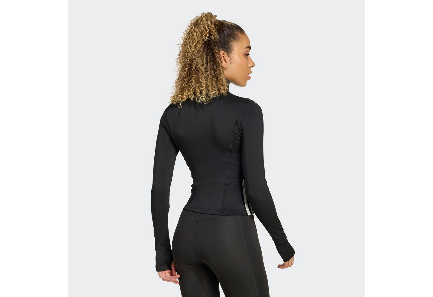 adidas Performance Trainingsjacke WORKOUT ESSENTIALS ZIP THROUGH 3-STREIFEN aus Polyester und Elasthan Bild 2