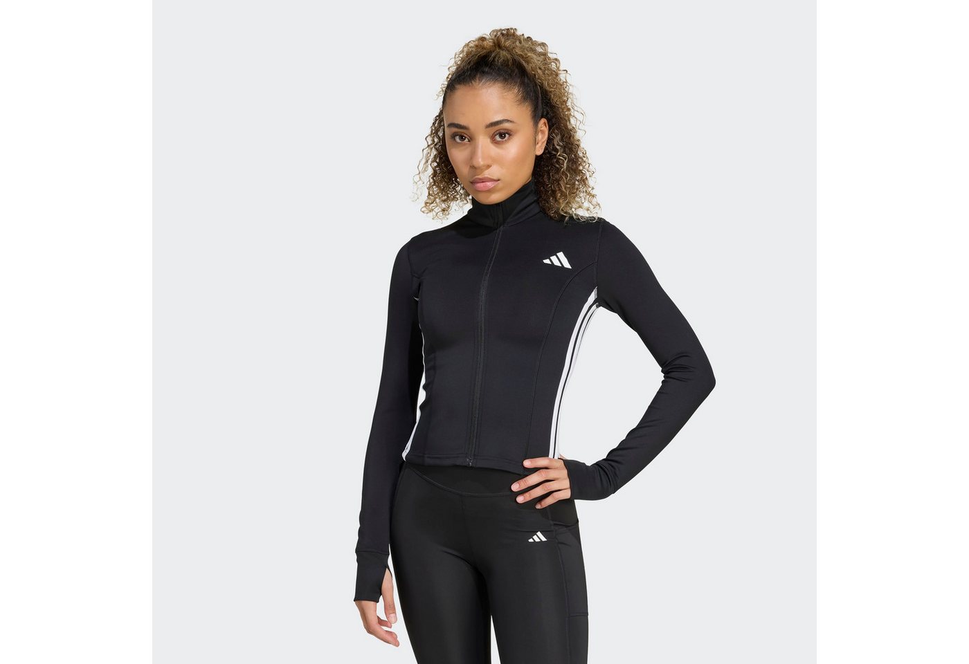 adidas Performance Trainingsjacke WORKOUT ESSENTIALS ZIP THROUGH 3-STREIFEN aus Polyester und Elasthan Bild 3