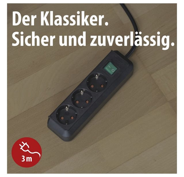 brennenstuhl® Steckdosenleiste »Eco Line 1152300400«, schwarz, 240 V, Kabellänge: 3 m