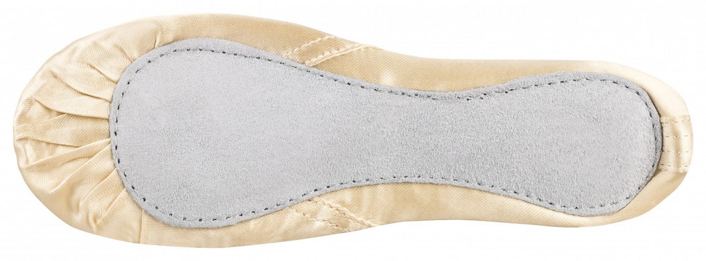 tanzmuster Ballettschuhe Nicky aus Satin mit ganzer Ledersohle Tanzschuh Ballettschläppchen für Mädchen Bild 2