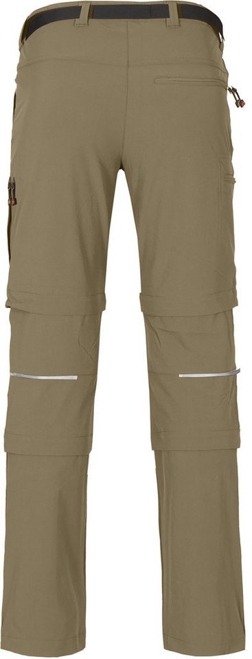 Bergson Outdoorhose QUEENSLAND Doppel Zipp-Off mit T-ZIPP Herren Wanderhose, vielseitig, pflegeleicht, Kurzgrößen, beige