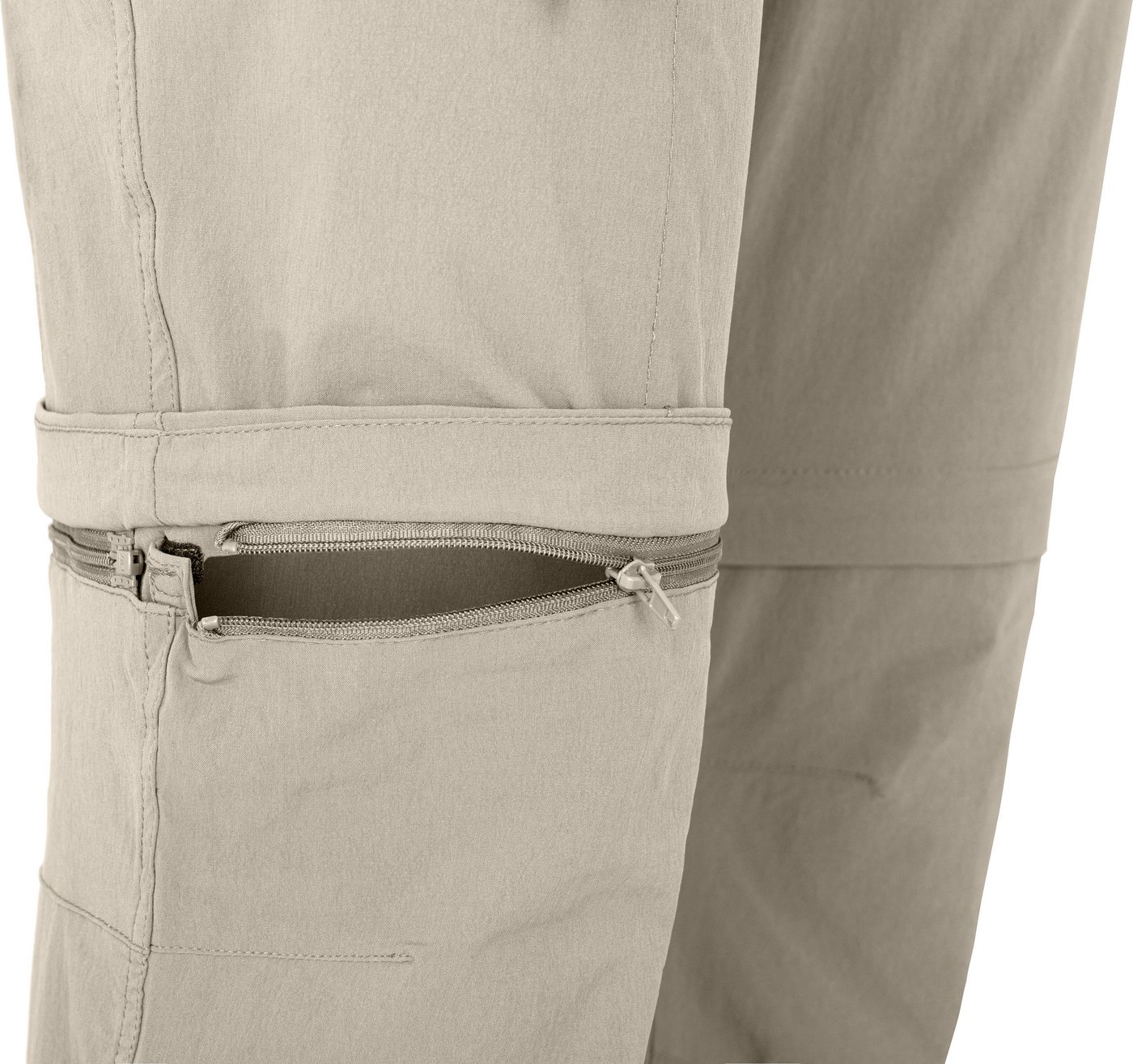 Bergson Outdoorhose QUEENSLAND Doppel Zipp-Off mit T-ZIPP Herren Wanderhose, vielseitig, pflegeleicht, Kurzgrößen, hell beige Bild 2