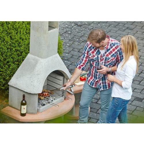 BUSCHBECK Gartengrillkamin, BxHxT: 180 x 203 x 65 cm - grau