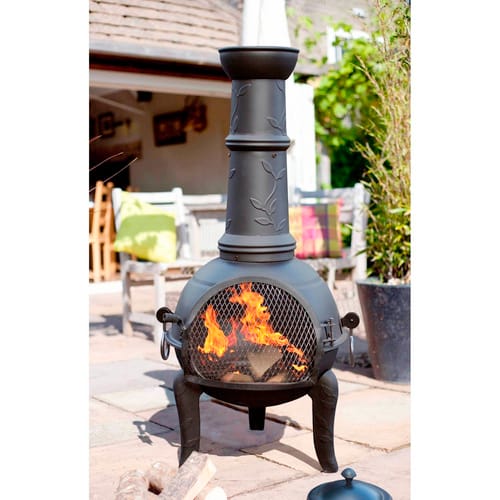 BUSCHBECK Mexiko-Ofen »Leaf«, BxHxT: 43 x 107 x 43 cm - schwarz