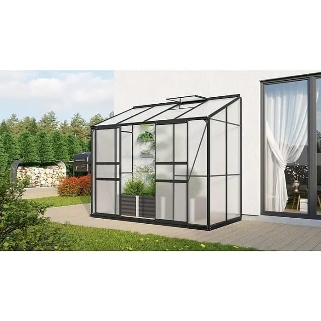 VITAVIA Gewächshaus »Styx«, 3,3 m², Kunststoff/Aluminium, winterfest - grau