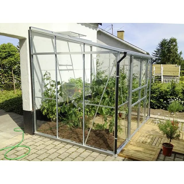 VITAVIA Anlehngewächshaus »Osiris 5200«, 5,2 m², Kunststoff/Aluminium/ESG Glas, winterfest - silberfarben