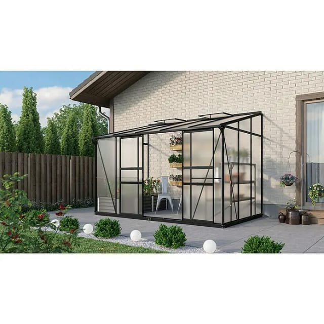 VITAVIA Gewächshaus »Osiris«, 6,5 m², Kunststoff/Aluminium, winterfest - schwarz