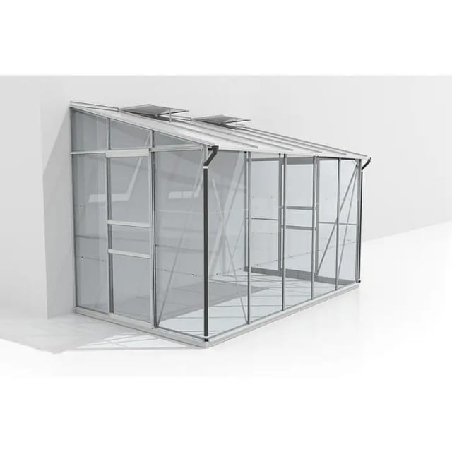 VITAVIA Anlehngewächshaus »Osiris 6500«, 6,5 m², Kunststoff/Aluminium/ESG Glas, winterfest - silberfarben