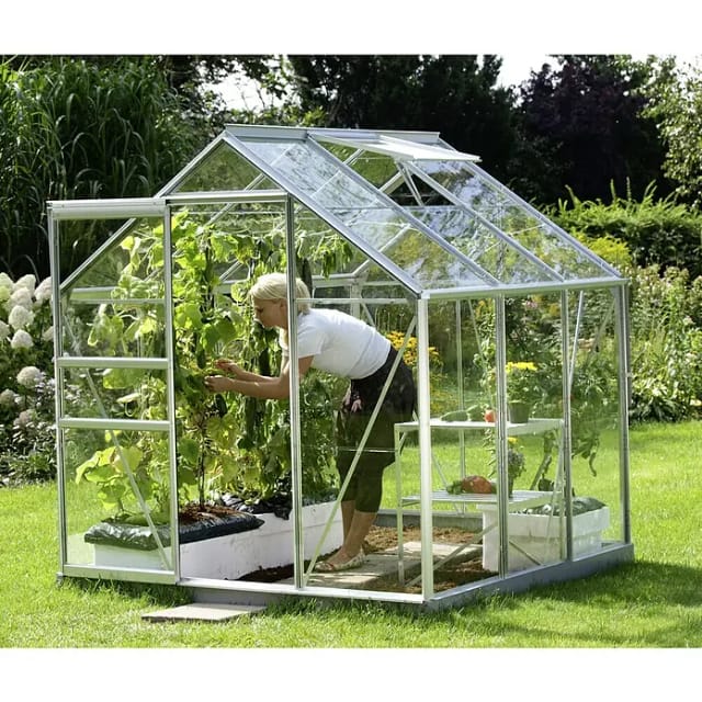 VITAVIA Gewächshaus »Venus«, 3,8 m², Aluminium/Glas, winterfest - silberfarben