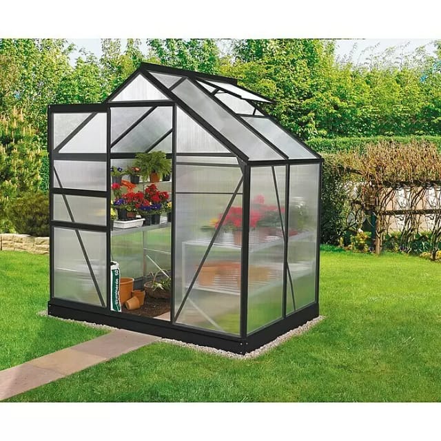 VITAVIA Gewächshaus »Venus 2500«, 2,5 m², Kunststoff/Aluminium, winterfest - schwarz