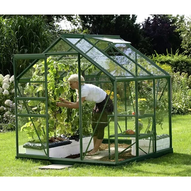 VITAVIA Gewächshaus »Venus«, 3,8 m², Aluminium/Glas, winterfest - gruen