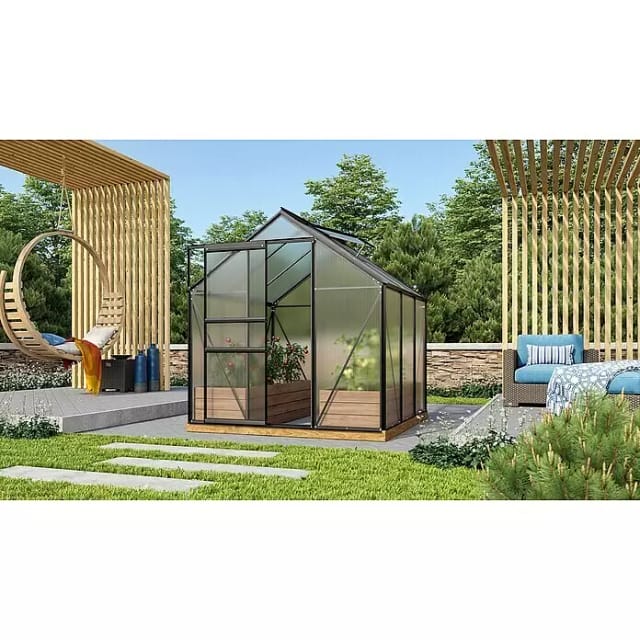 VITAVIA Gewächshaus »Venus 3800«, 3,8 m², Kunststoff/Aluminium, winterfest - schwarz