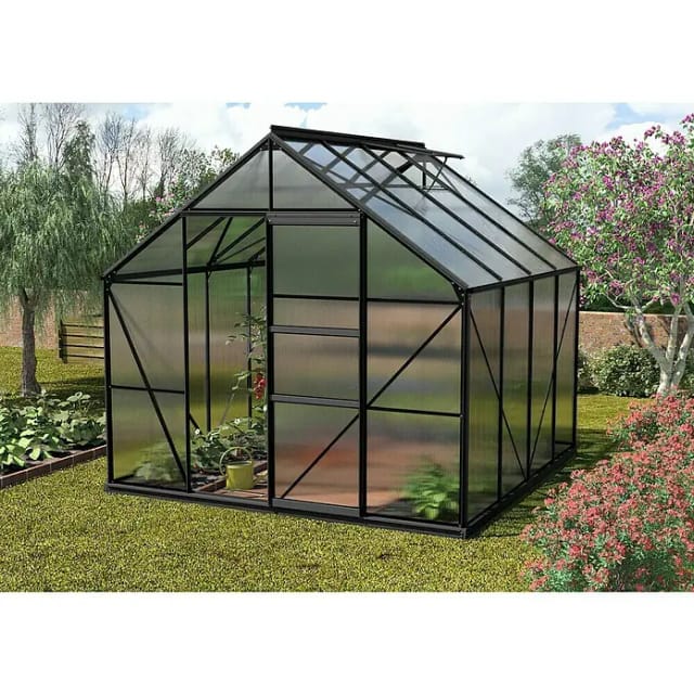 VITAVIA Gewächshaus »Merkur«, 6,7 m², Kunststoff/Aluminium, winterfest - grau