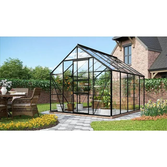 VITAVIA Gewächshaus »Merkur«, 8,3 m², Aluminium/ESG Glas, winterfest - grau