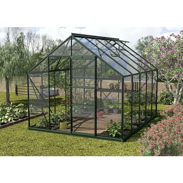 VITAVIA Gewächshaus »Merkur«, 8,3 m², Aluminium/ESG Glas, winterfest - gruen