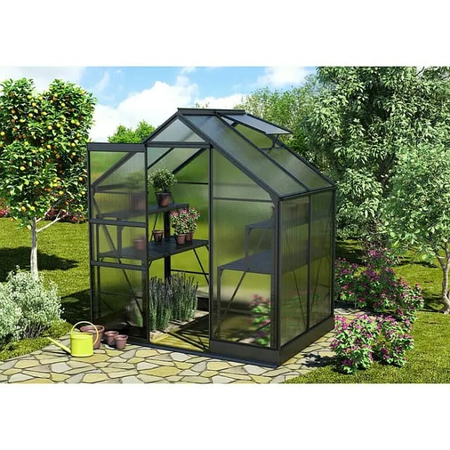 VITAVIA Gewächshaus »Apollo«, 2,5 m², Kunststoff/Aluminium, winterfest - grau