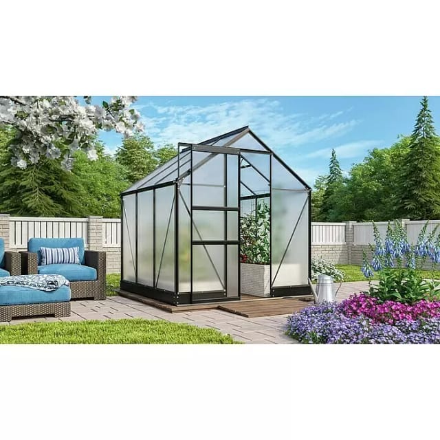 VITAVIA Gewächshaus »Apollo«, 3,8 m², Kunststoff/Aluminium, winterfest - grau