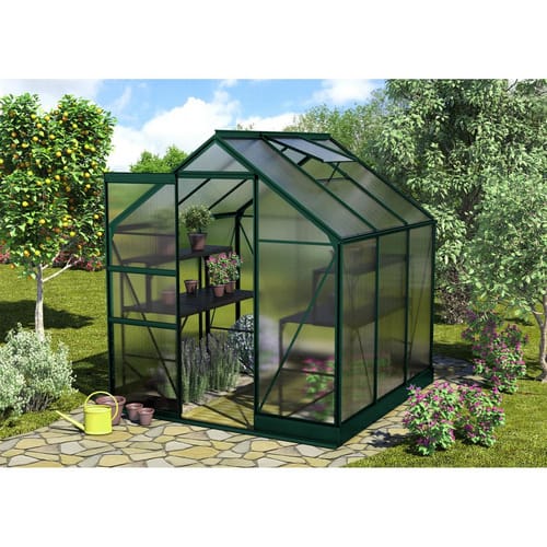VITAVIA Gewächshaus »Apollo«, 3,8 m², Kunststoff/Aluminium, winterfest - gruen