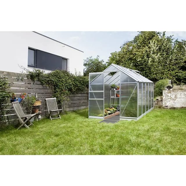 VITAVIA Gewächshaus »Apollo«, 6,2 m², Kunststoff/Aluminium, winterfest - silberfarben