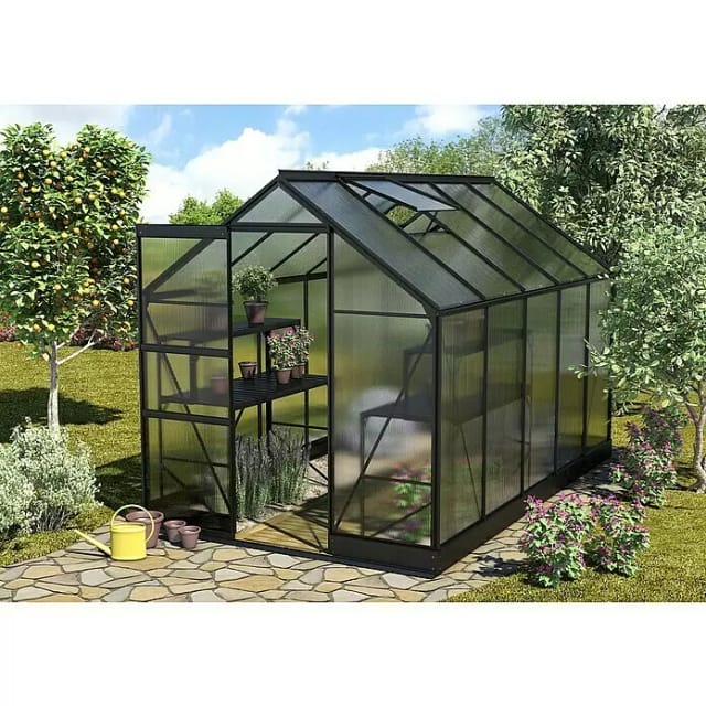 VITAVIA Gewächshaus »Apollo«, 6,2 m², Kunststoff/Aluminium, winterfest - grau