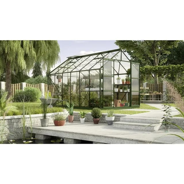 VITAVIA Gewächshaus »Uranus 9900«, 9,9 m², Aluminium/Glas, winterfest - gruen